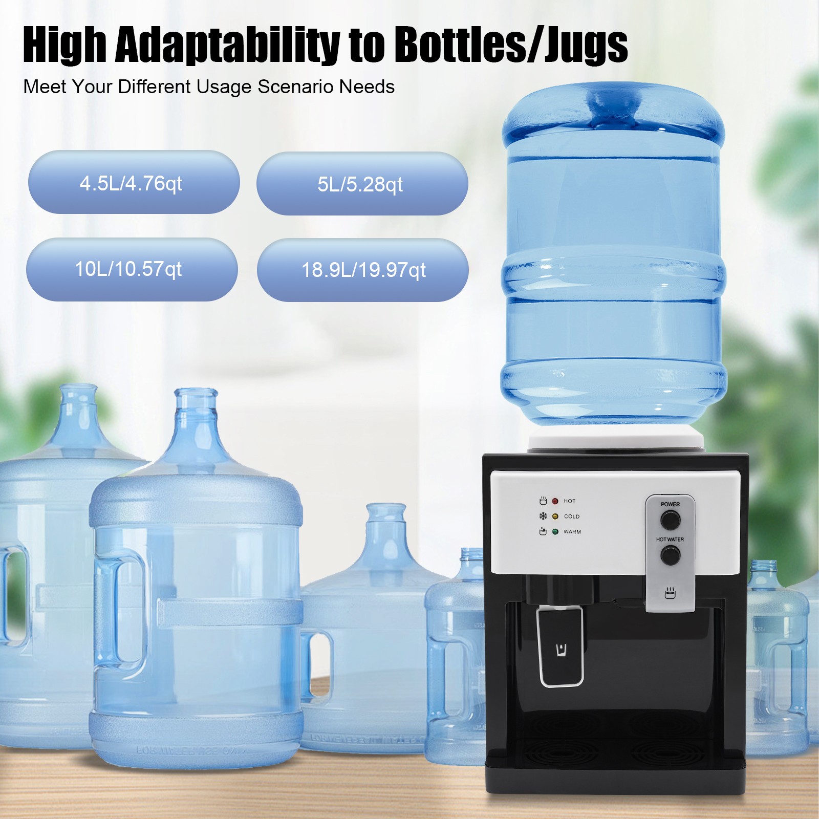 5 Gallon Top Loading Water Cooler Dispenser Countertop Hot+Cold Drinking Machine gallery