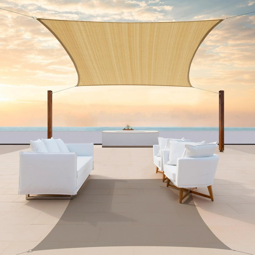 Colourtree Sand Custom Size Rectangle Sun Shade Sail Canopy Fabric Cover Patio
