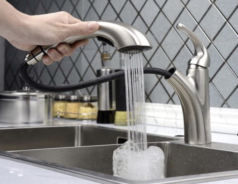 Bathroom Kitchen Sink Pull down Faucet Pull-Out Spray Head Tap Sprayer Nozzel BN gallery