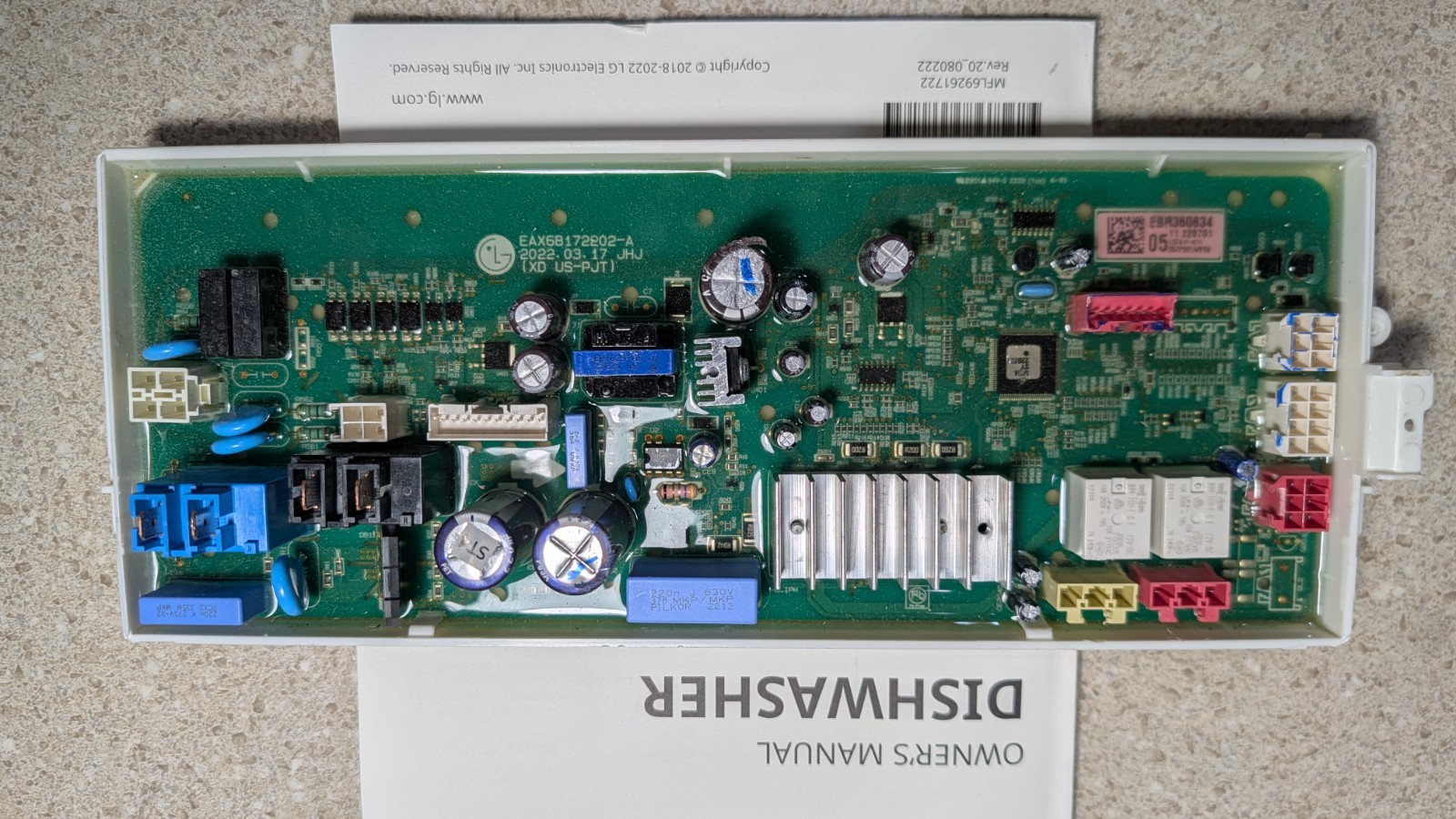LG Quadwash Dishwasher Control Board EBR 360634 for Model LDTS5552S gallery