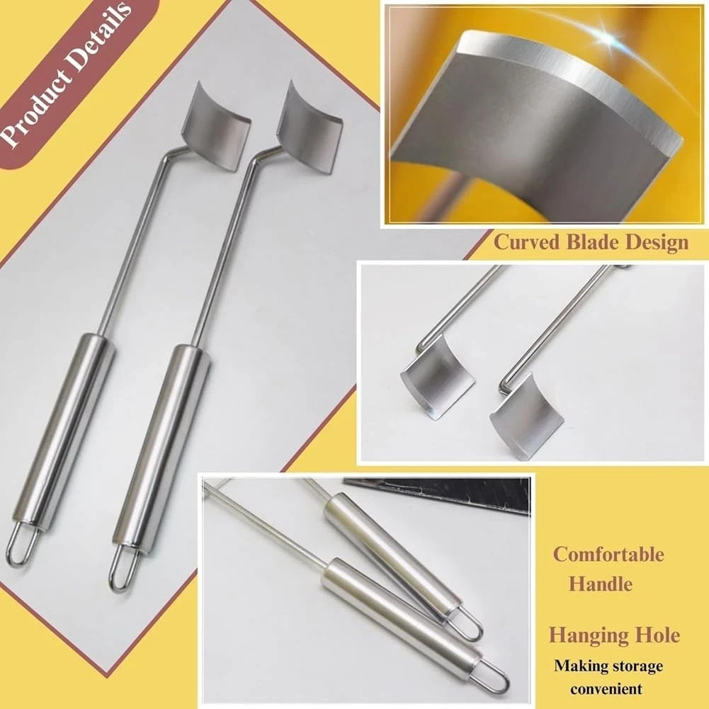2PC Corn Peeler Stainless Steel Corn Cob Stripping Tool w/ Hook Long Handle Corn gallery