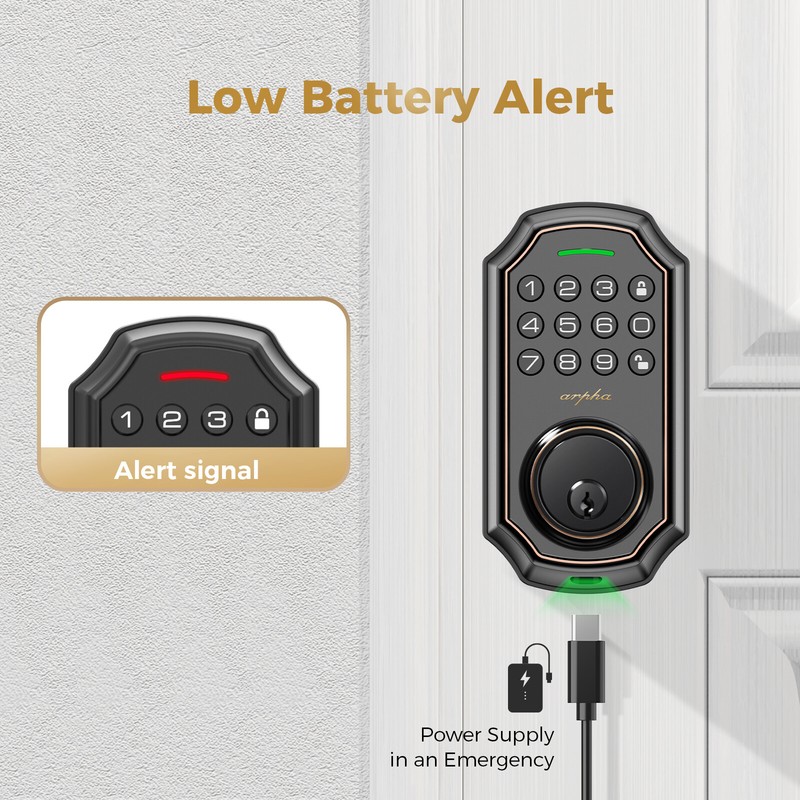 Smart Door Lock Keyless Entry Electronic Keypad Deadbolt 16 AntiPeeping Password gallery