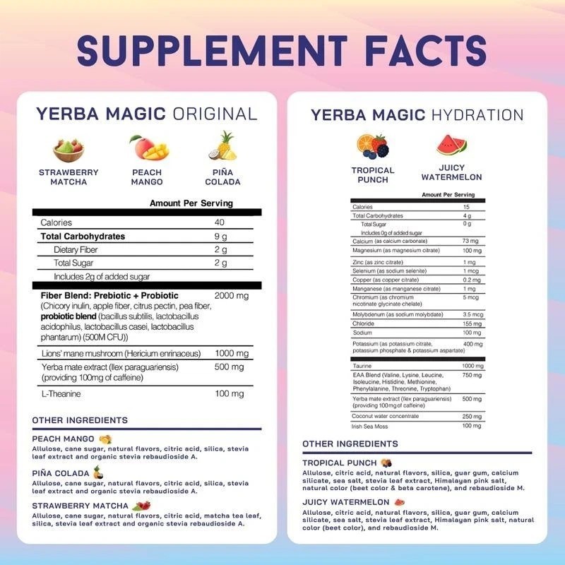 NEW Yerba Magic Yerba Mate Instant Tea Powder Peach Mango Flavor 30 Servings NEW gallery
