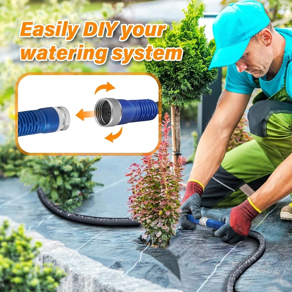 Upgrade Heavy Duty Soaker Hose 100FT, Thickened Flat Garden Hoses, Leak-proof gallery