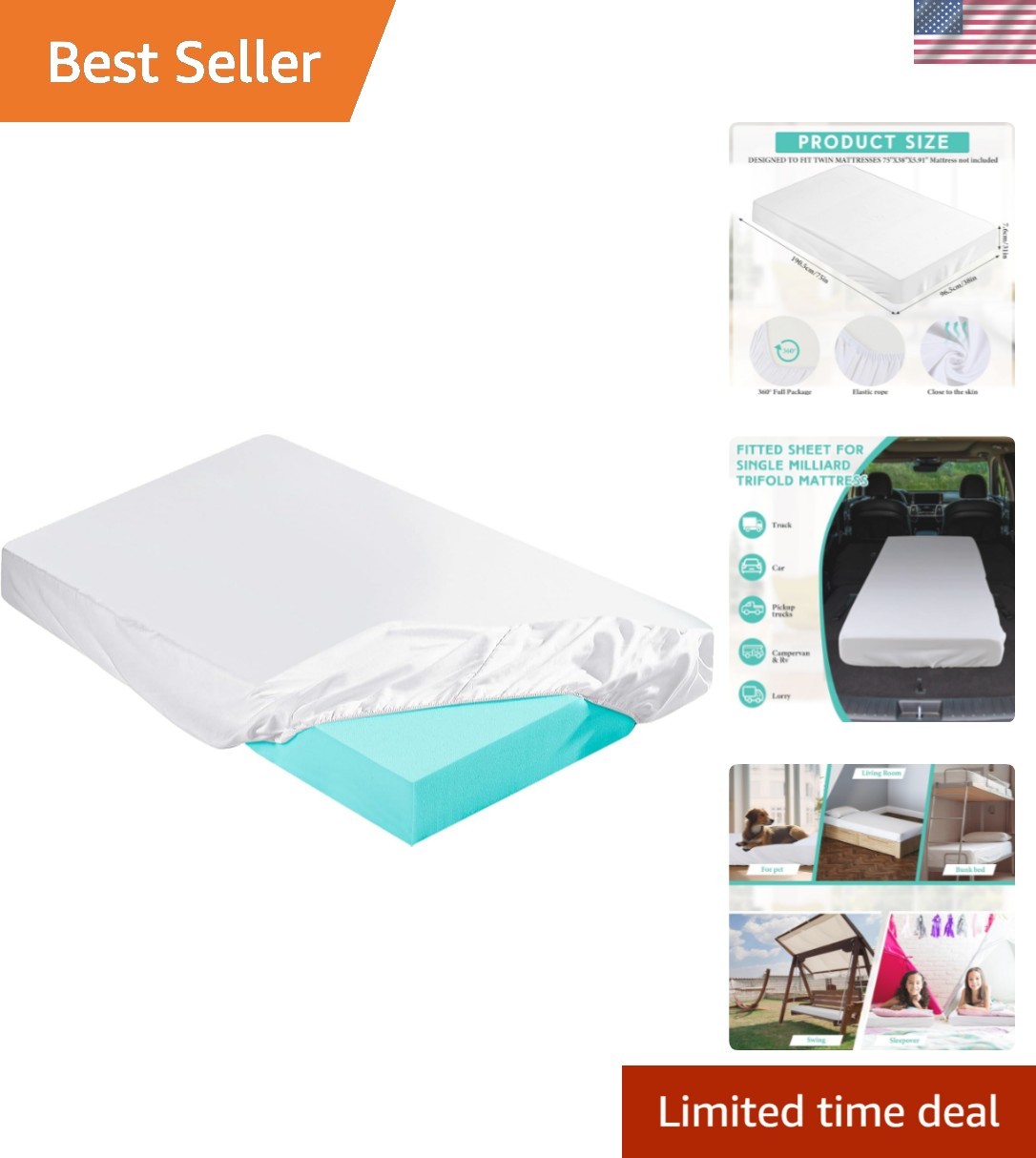 Versatile Twin-Sized Mattress Topper Cover - Suitable for Gel and Latex Beds gallery