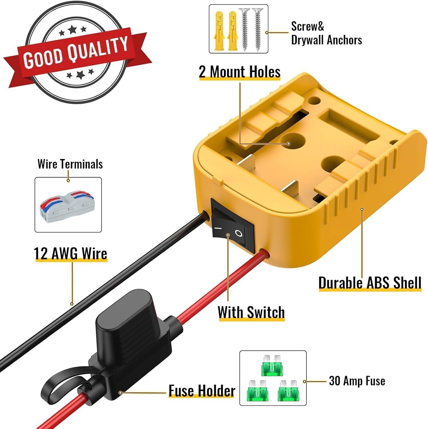 2 Packs Power Wheel Adapter Compatible with Dewalt 20V Battery, Converter Kit gallery
