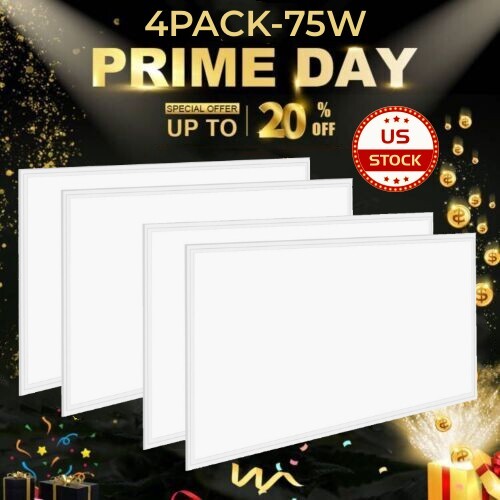 LED Flat Panel Light 75W Dimmable 2x4ft Drop Ceiling Indoor Commercial Fixture