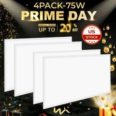 LED Flat Panel Light 75W Dimmable 2x4ft Drop Ceiling Indoor Commercial Fixture