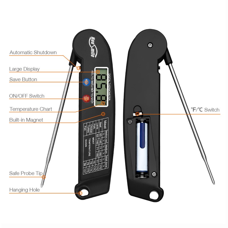 Instant Read Digital Meat Thermometer BBQ Grill Smoker For Kitchen Food Cooking gallery