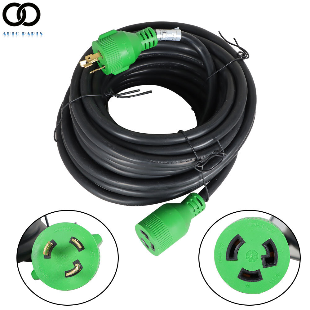 10~100ft RV Power Cord 30 Amp Extension Cord 3 Prong L5-30P to L5-30R Twist Lock gallery