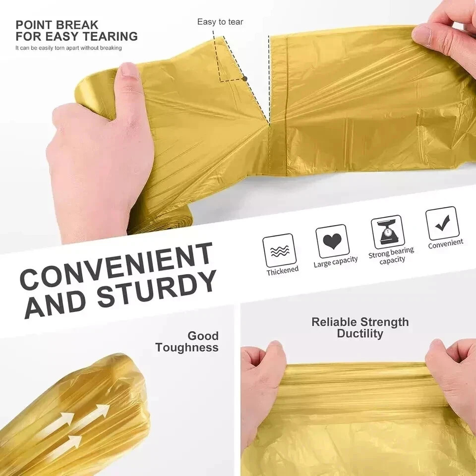 4-6 Gallon Small Gold Trash Bags Strong Golden Garbage Bags, Strong Material Dis gallery