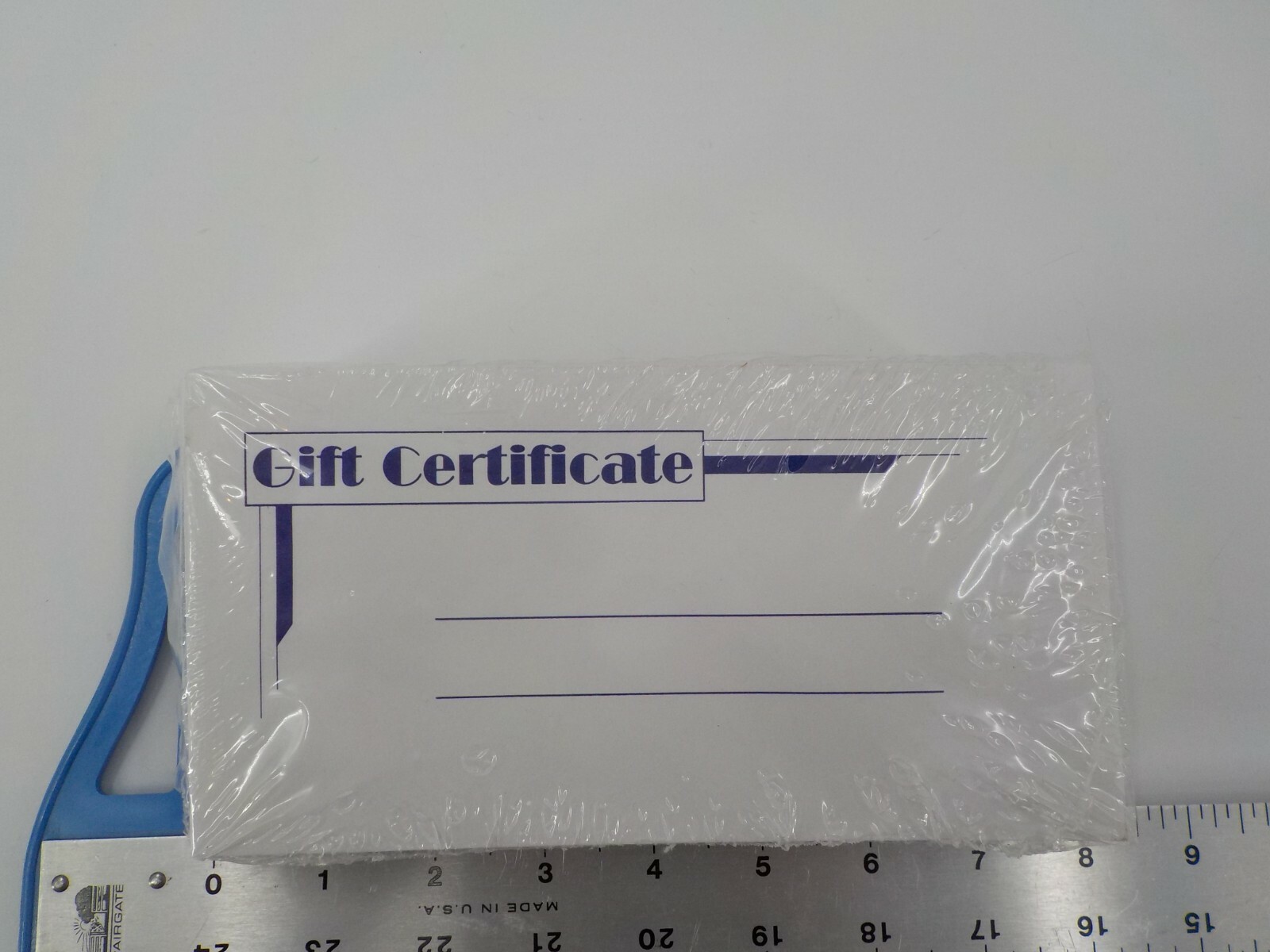 100 COUNT GIFT CERTIFICATE ENVELOPES WHITE W/ BLUE LETTERS & LINES 7.5X4 INCHES gallery