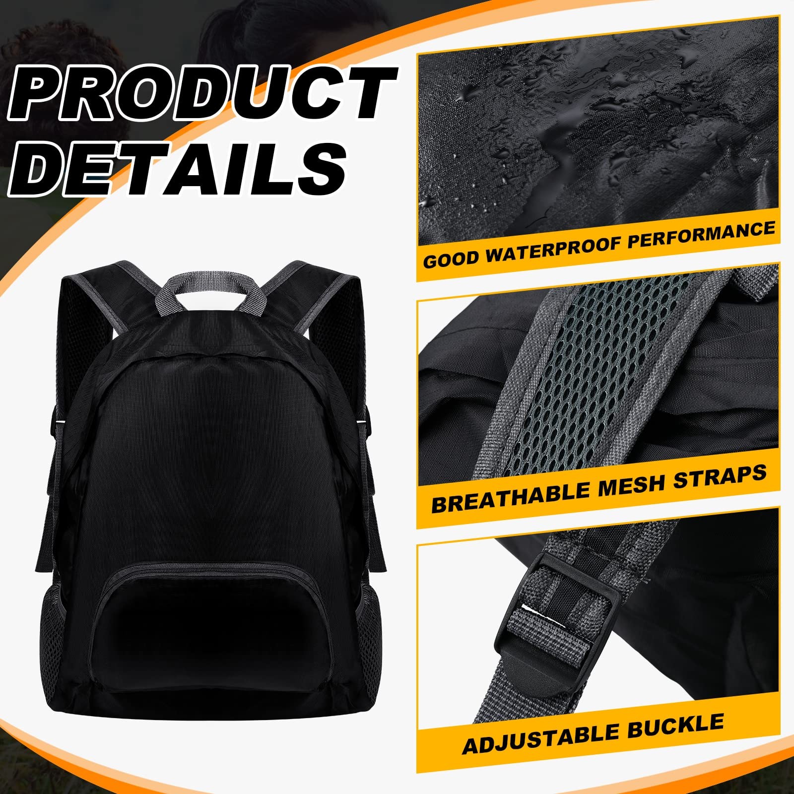 12 Pcs 20l Foldable Backpacks Bulk Lightweight Basic Back Pack Wholesale for ... 3