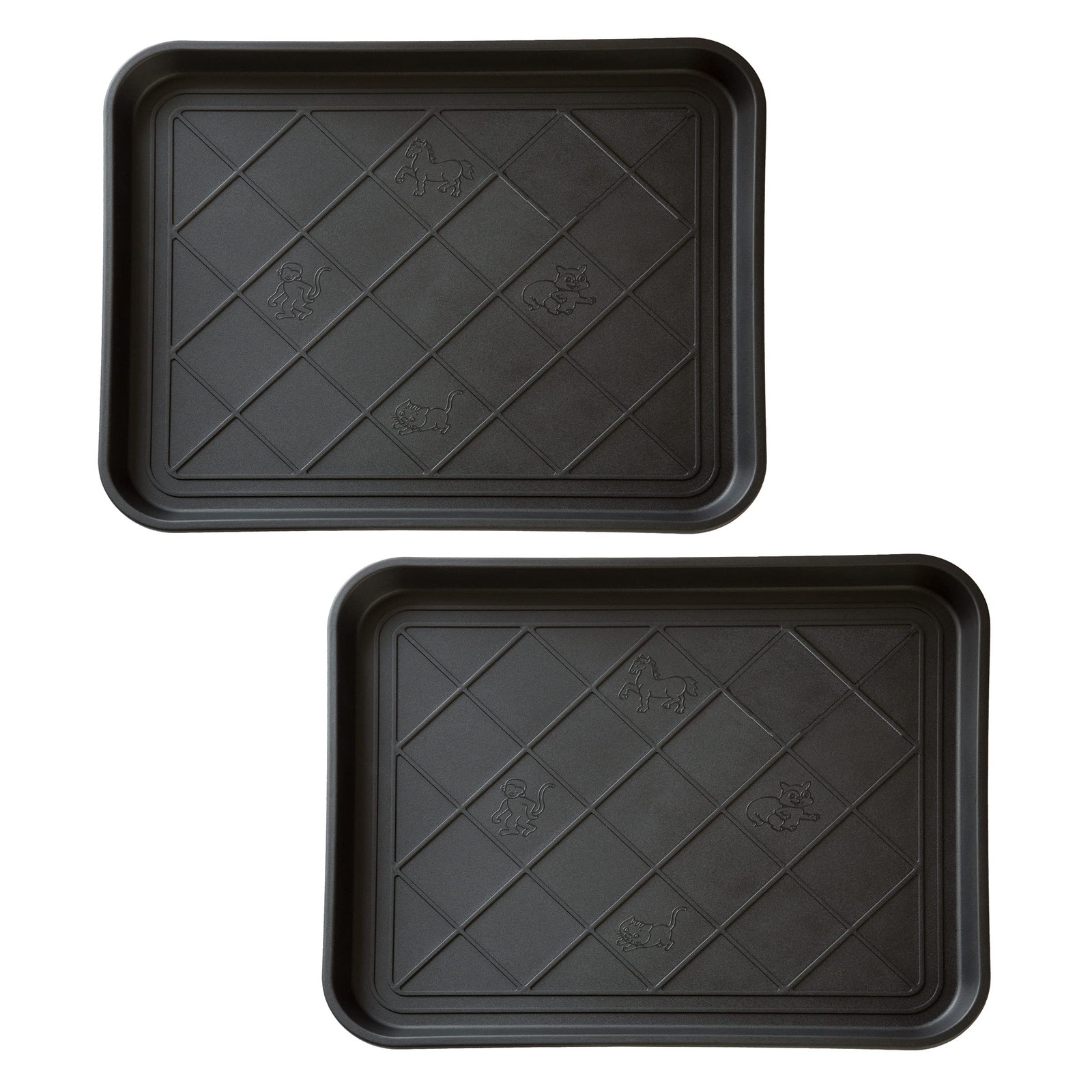 All-Weather Boot Tray - Water-Resistant Plastic Mud Pan, Pet Food Tray, and O... gallery