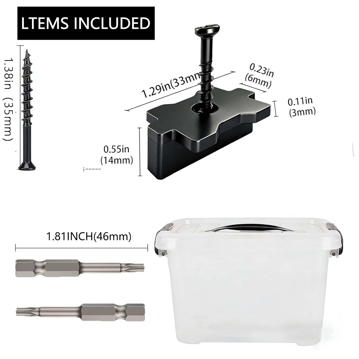 1250pcs Hidden Deck Fasteners Composite Decking Nylon Clips Metal Screws 600 sq gallery