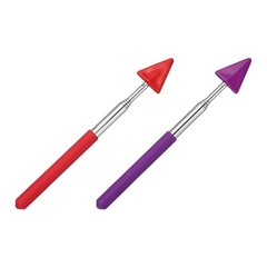 2 PCS Pointer Finger Stick, Retractable Teacher Pointer Arrow, Dark Purple, Red