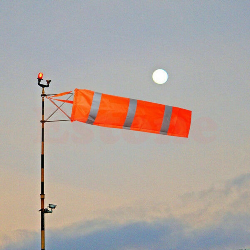 30" Long Orange Outdoor Reflective Belts Grommet Windsock Airport Wind SOCK gallery