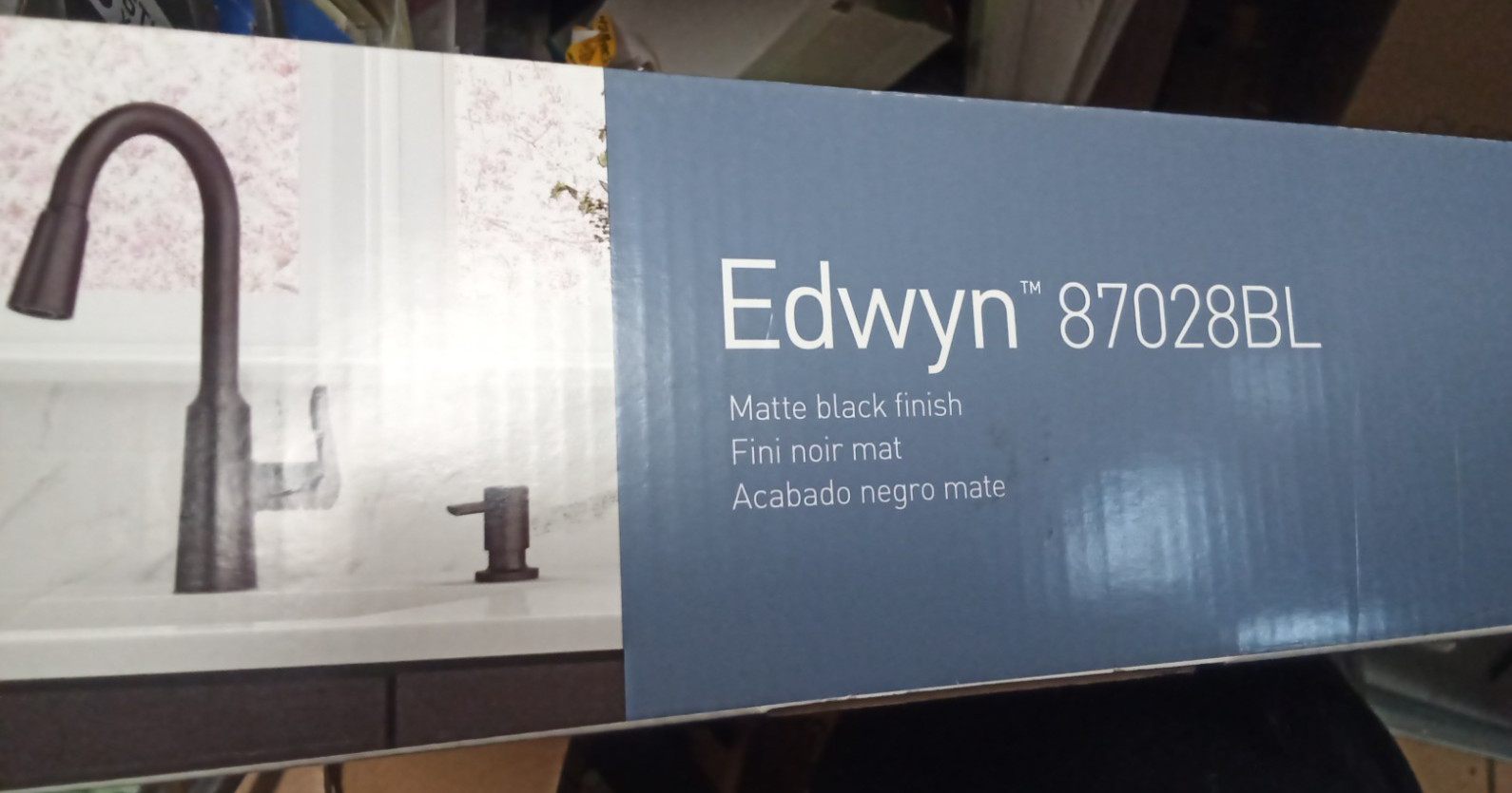 Moen Edwyn Matte Black Single Handle Deck-mount Pull-down Kitchen Faucet 87028BL gallery