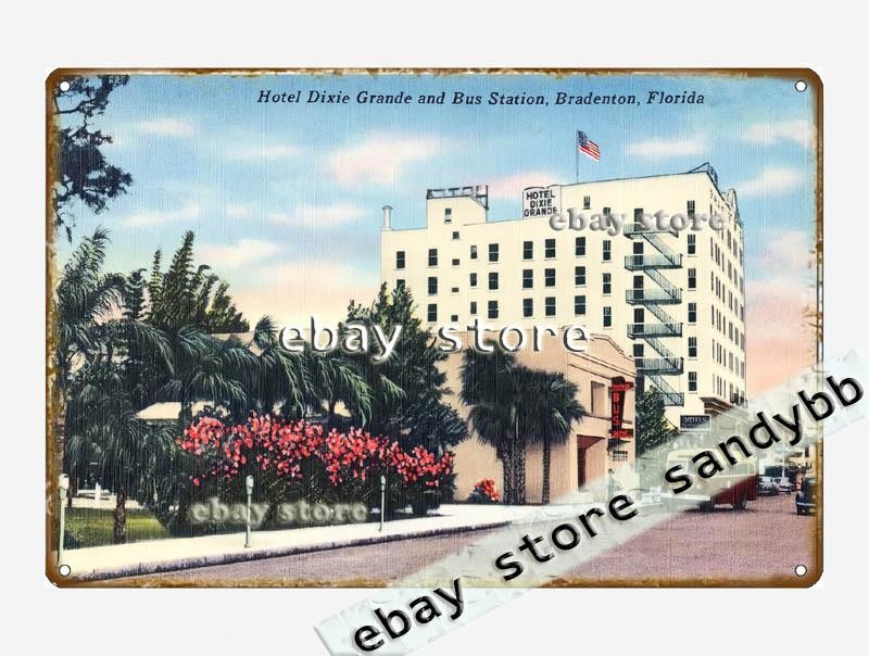 1930-45 Hotel Dixie Grande Bus Station, Bradenton, Florida tin sign gallery