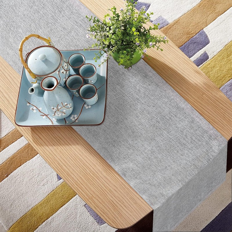 Gray Burlap Table Runner Natural Imitated Linen 14 x 48 14 x 48 Inch, Grey gallery