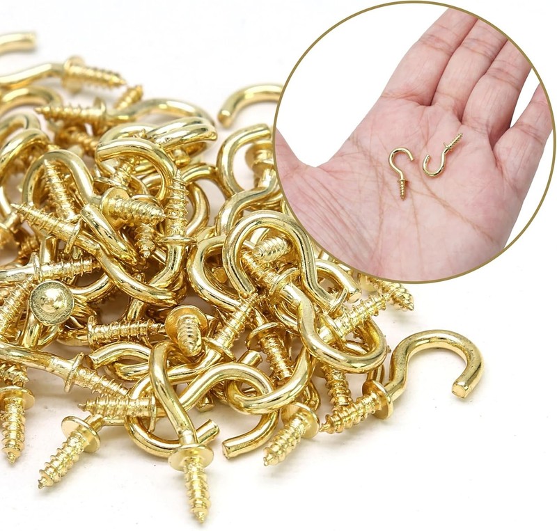 100 Pcs 1/2" Ceiling Cups Hooks Screw Hooks Ceiling Cup Hooks Self-T... gallery