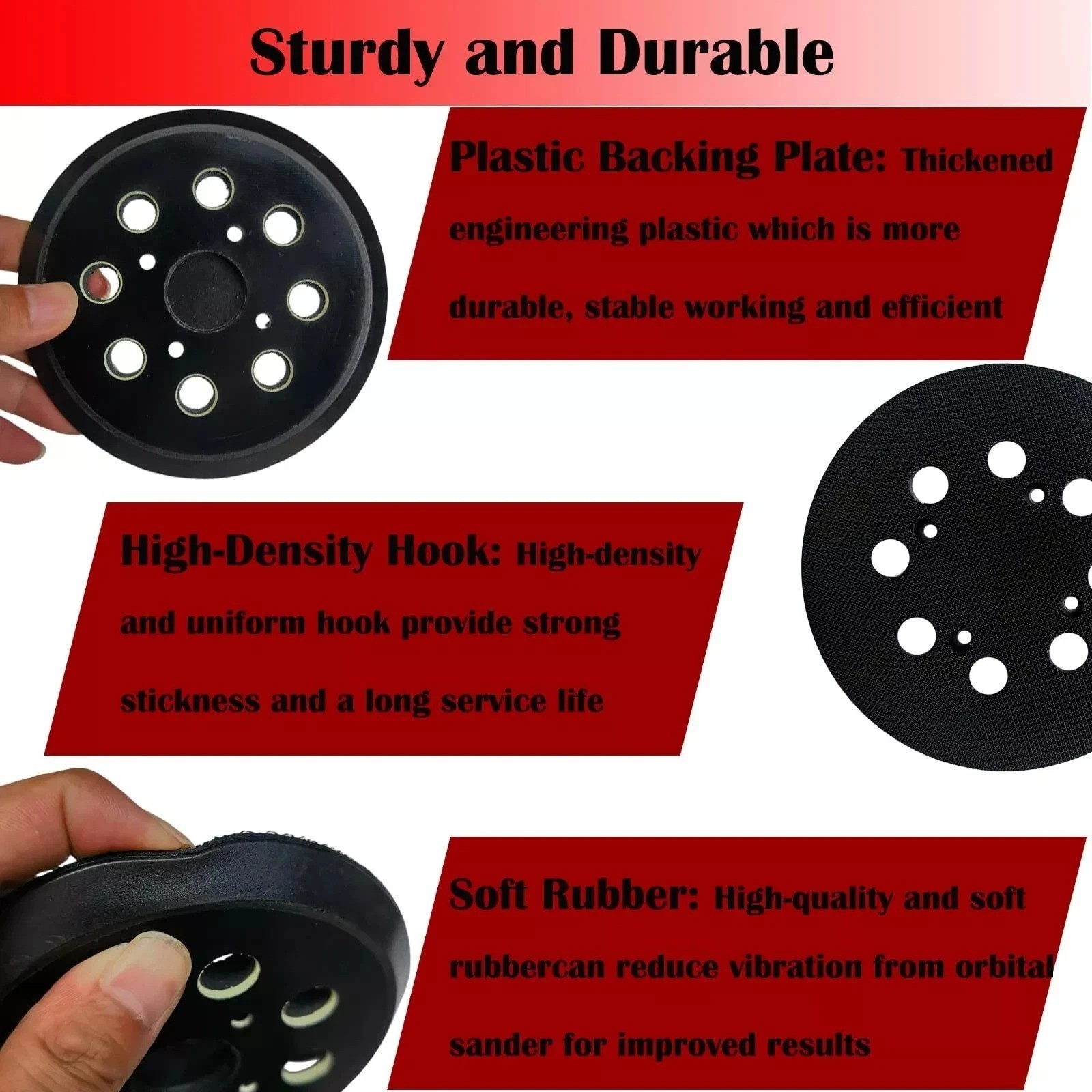 2 Pack 5 Inch 8 Hole Hook and Loop Sander Pad for Milwaukee 6021-21 6034-21 gallery