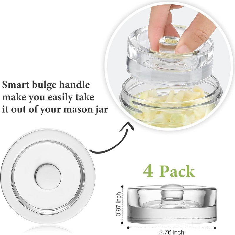 4 Pack of Fermentation Glass Weights with Easy Grip Handle for Great Wide Mouth gallery