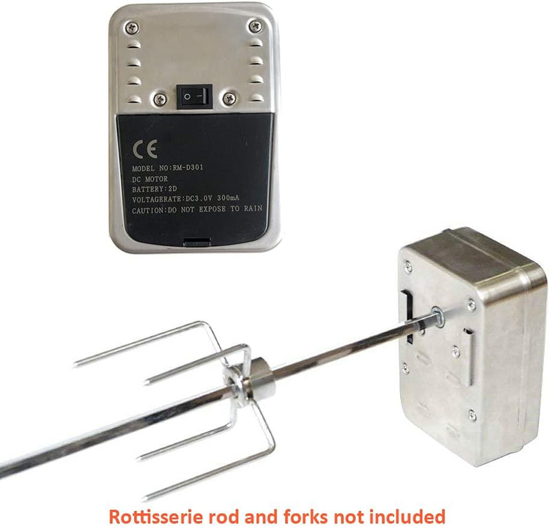 Universal Stainless Steel 304 Quiet Battery Powered Rotisserie Motor Cordless fo gallery