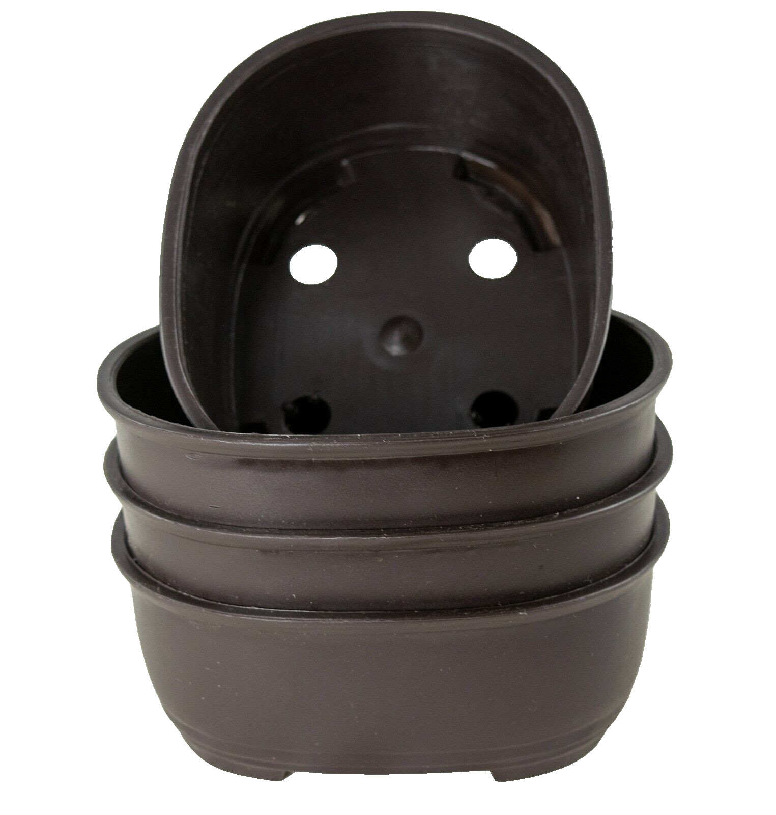 4 Japanese Oval Plastic Bonsai Pot, Cactus & Succulent Planter 5.25"x 4.25"x 2" gallery