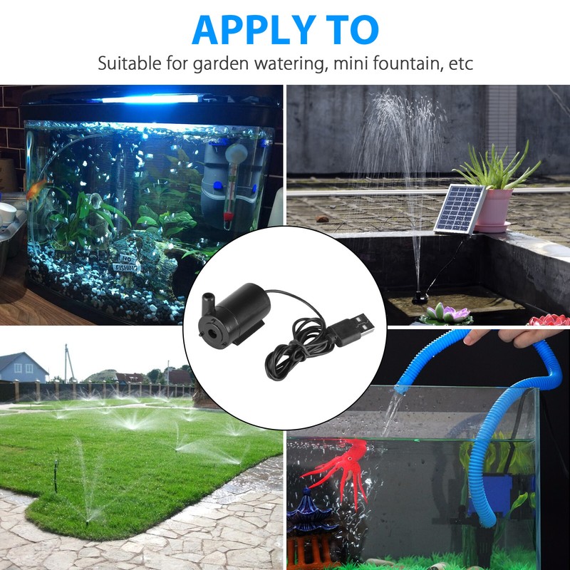 Water Pump Mini Mute Submersible USB 5V 1M Cable Garden Fountain Tool Fish Tank gallery