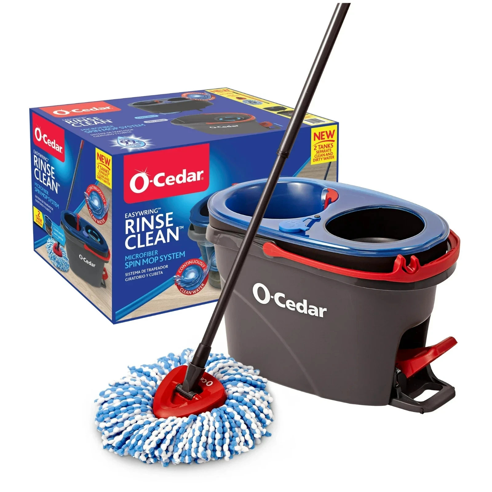 O-Cedar RinseClean Clean Water Spin Mop and Bucket System Clean with Clean Water gallery