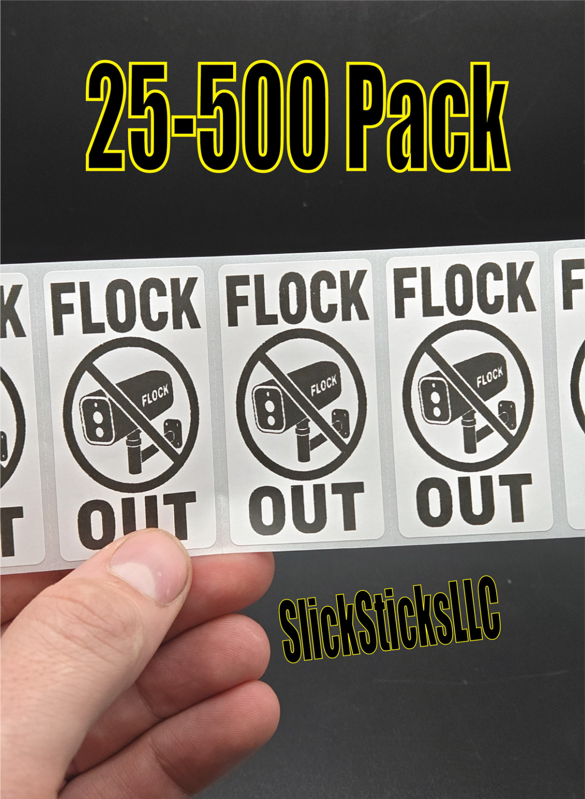 "FLOCK OUT" 25-500Pack bulk stickers labels vote anti stop flock surveillance gallery