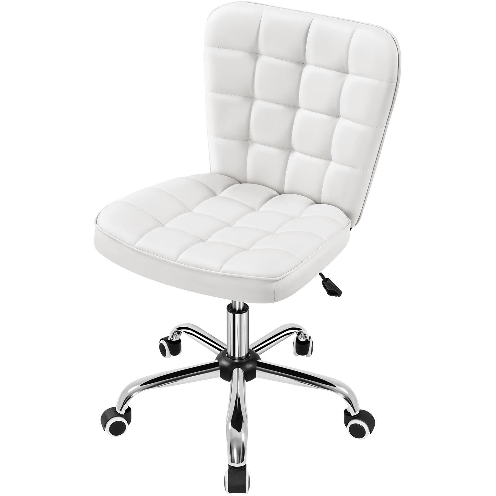 Armless Desk Chair Modern Tufted Office Chair Computer Chair w/Adjustable Height gallery