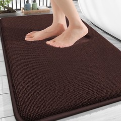 OLANLY Thick Memory Foam Bath Mat Rug 30×18, Extra Soft 30″ X 18″, Brown