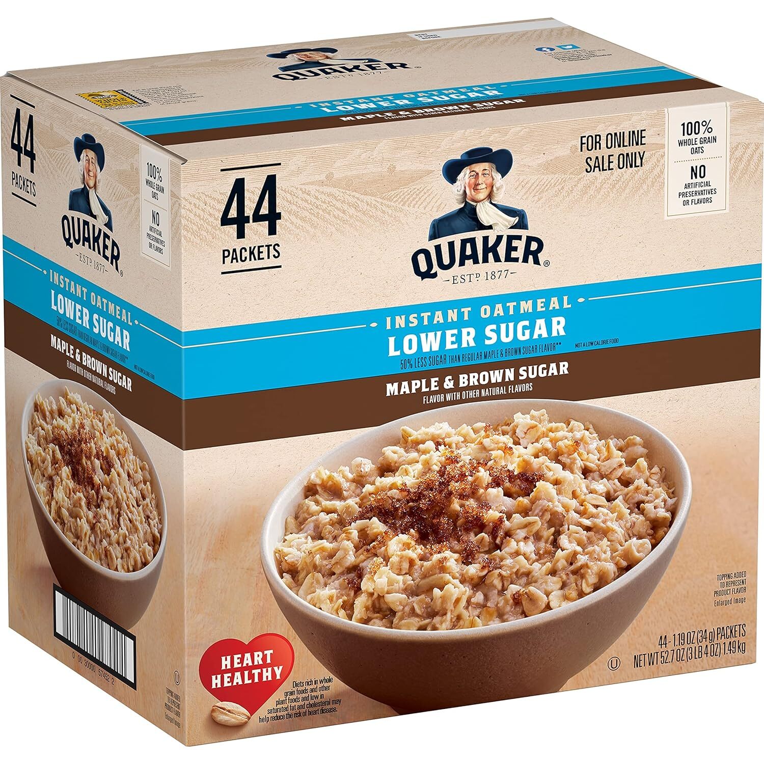 Avena Instantanea Inferior, Arce Y Azucar Moreno, 1,19 Oz, Paquete De 44 gallery