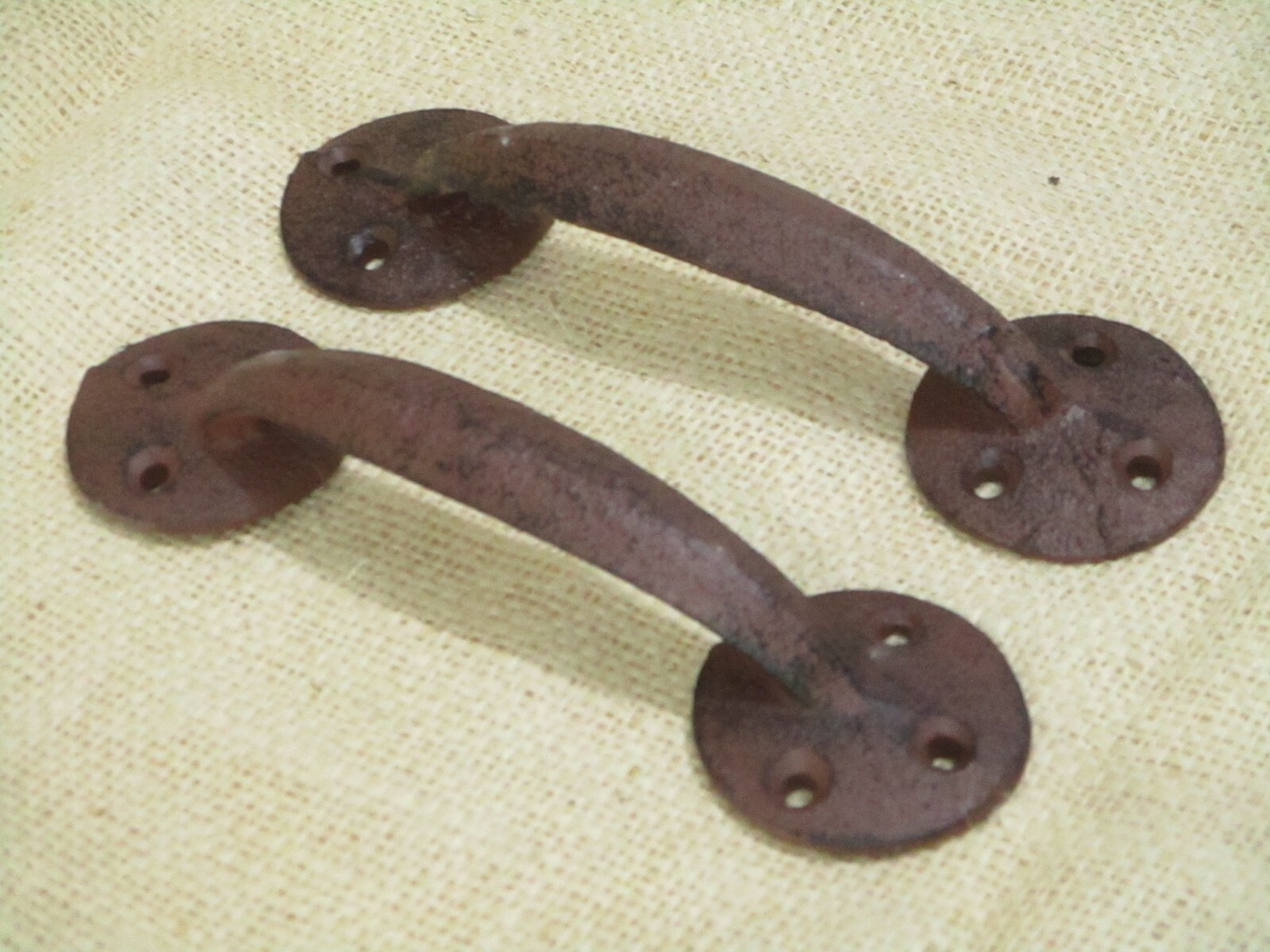 2 Cast Iron Antique Style Barn Handles Gate Pull Shed Door Handles Rustic Iron gallery