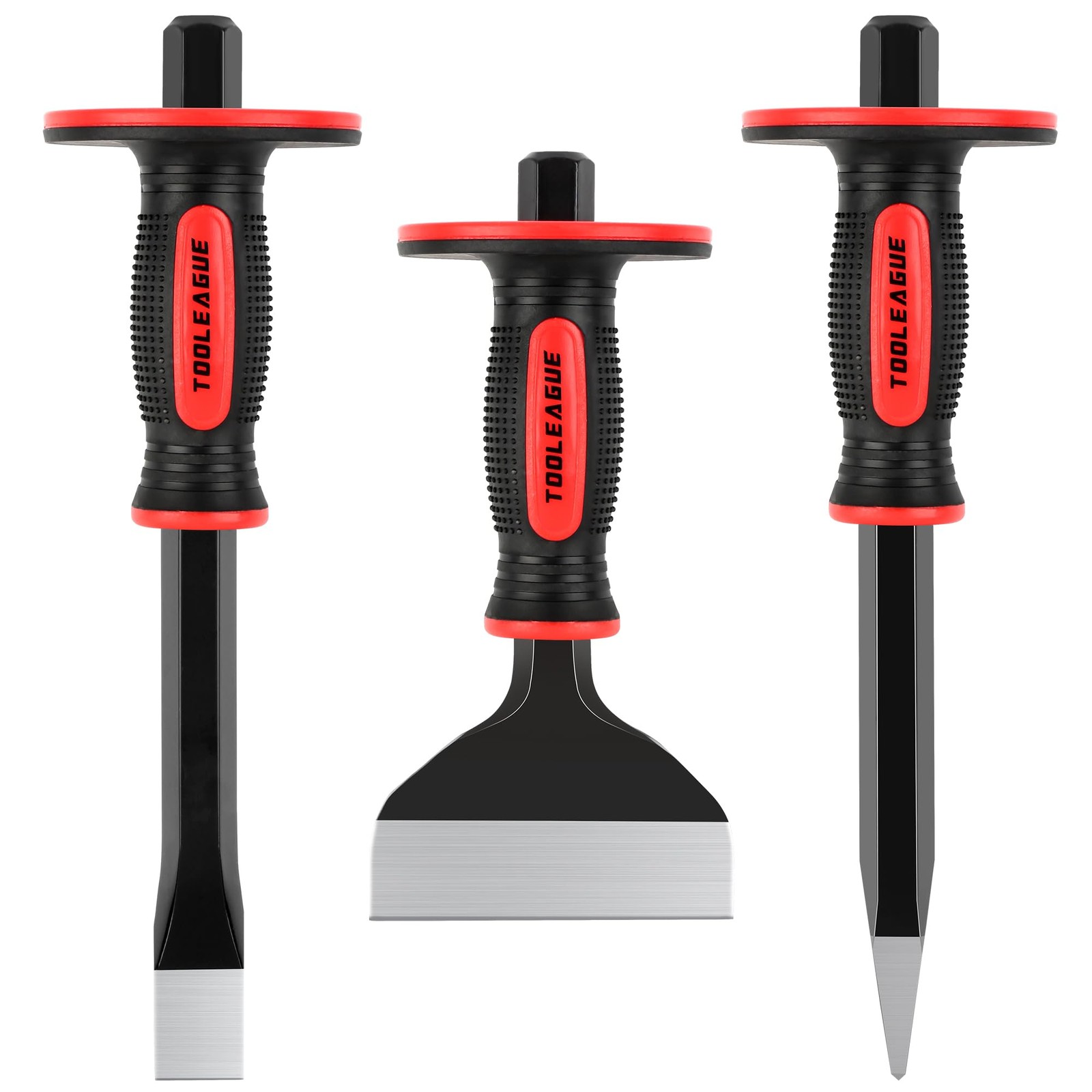 3Pcs Heavy Duty Masonry Chisel Set, Stone and Rock Tool,11-Inch Point & Flat ... gallery
