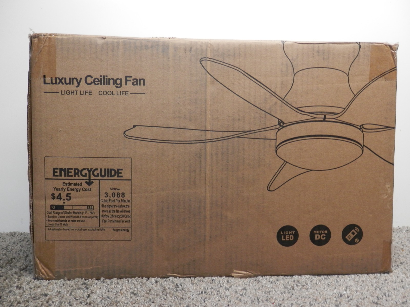 30 in. Dimmable LED White Flush Mount Ceiling Fan w/ Remote Reversible DC Motor gallery