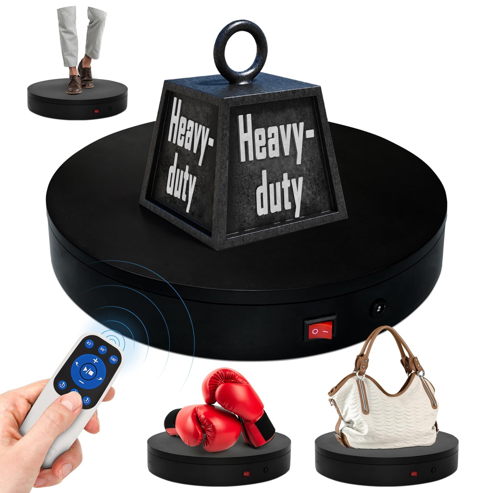 15.8In Remote Motorized Electric Turntable Rotating Display Stand Rotating Pl... gallery