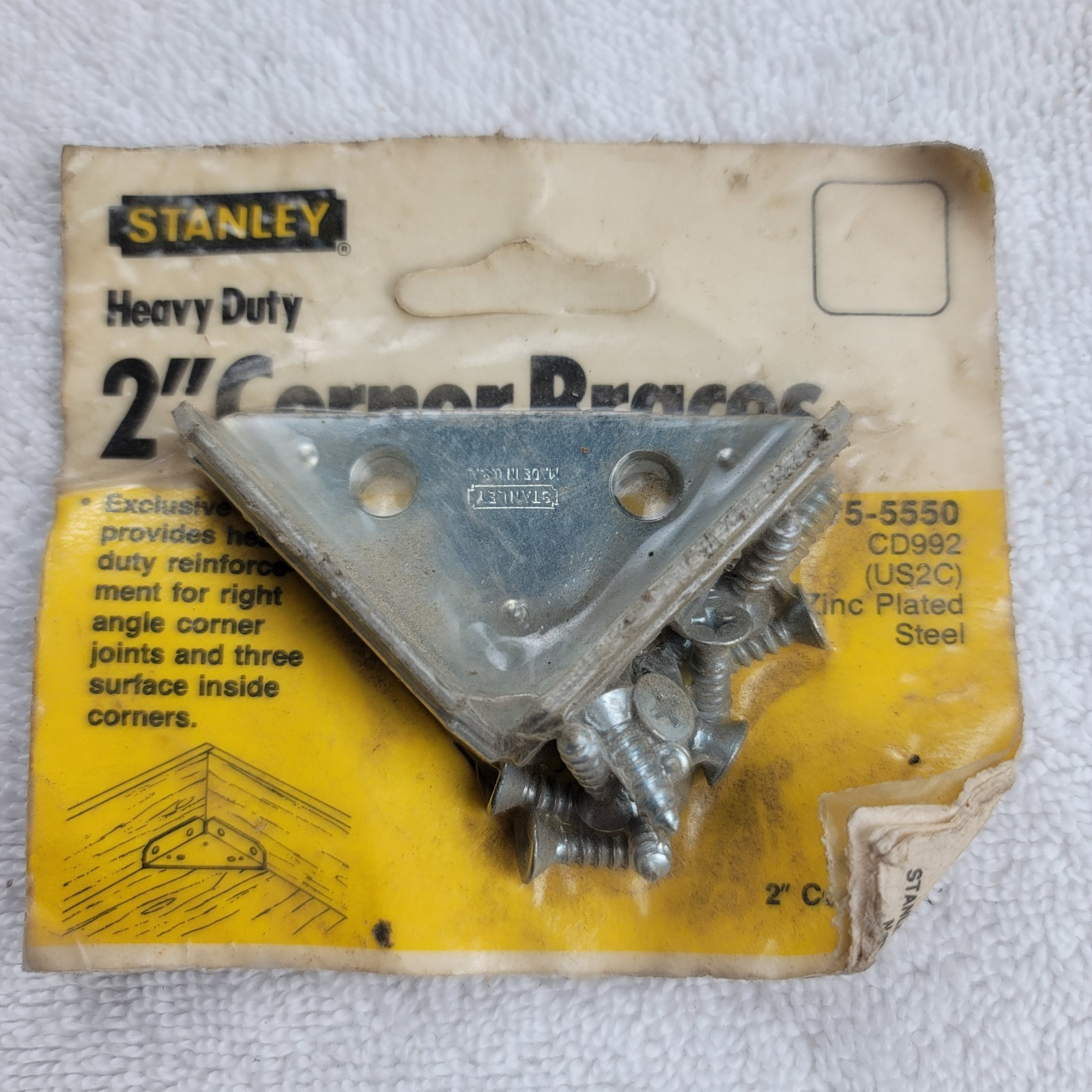 Stanley 2 Inch 50mm Heavy Duty Corner Braces 75-5550 USA Zinc Plated Lot of 4 gallery