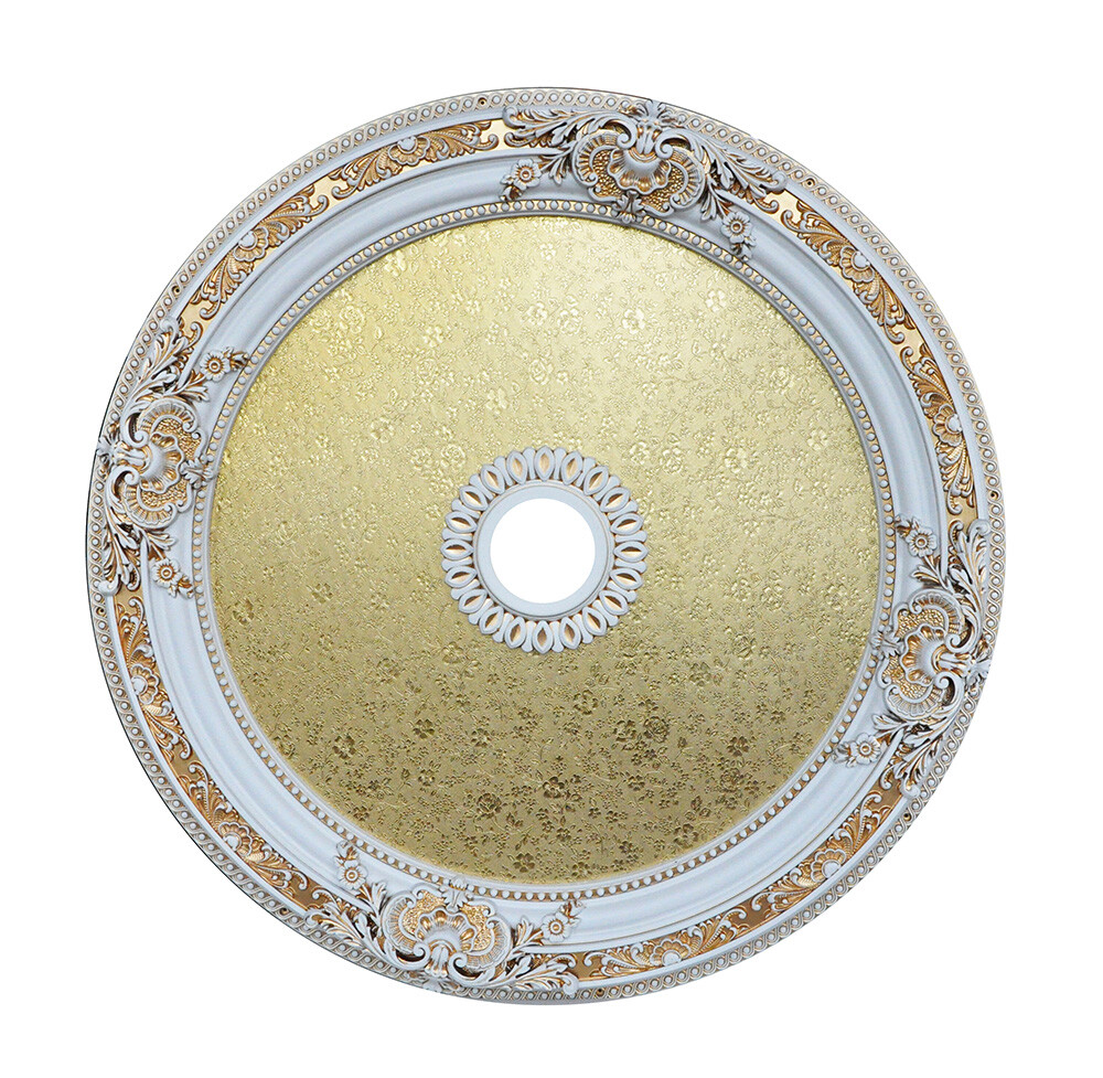 36" ROUND CHANDELIER CEILING MEDALLION GOLD FLORAL FOYER DINING ROOM KITCHEN gallery