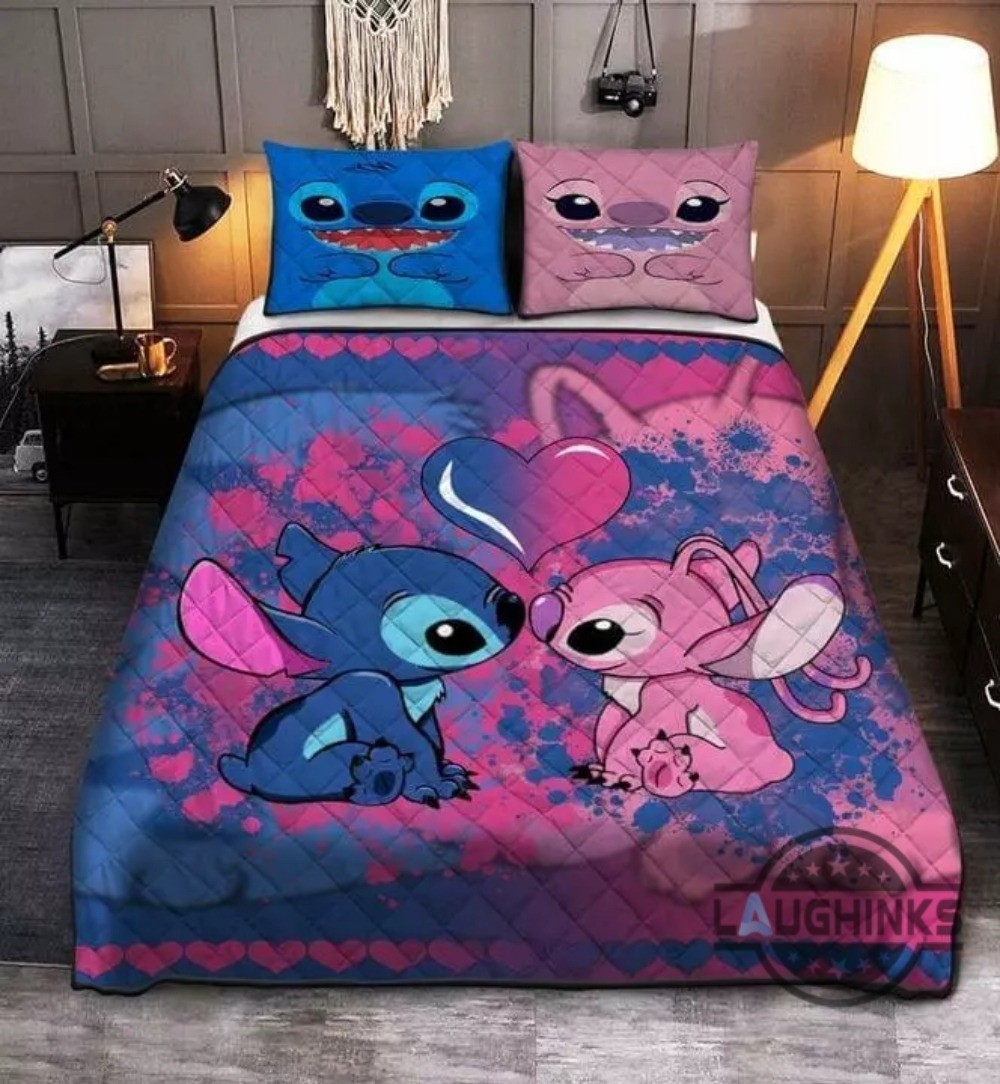 Angel & Stitch Love Quilt Bedding Set - Twin, Queen, King Size - Disney Home Dec gallery