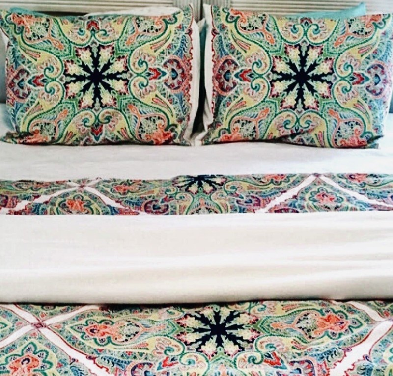 Pottery Barn Mandala Pattern Full/Queen Penelope Duvet Cover and 2 Euro Shams gallery