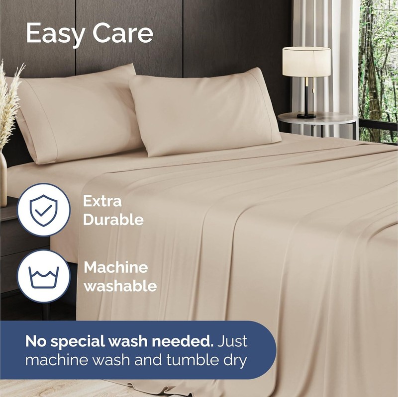 100% Bamboo Sheet Sets, Soft, Cooling & Breathable Bed Sheets by CGK Linens gallery