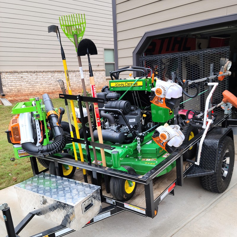 3 Place Lock Weedeater Trimmer Rack & Hand Tool Rack for OPEN Trailer Truck NEW gallery