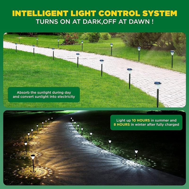 Garden Solar Lights Waterproof 10 Pack Dusk to Dawn up to 12 Hrs Auto On/Off LED gallery