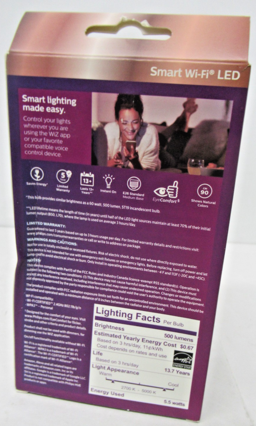 Philips Smart Wi-Fi LED Light Bulbs 60W Tunable Wiz Connected Easy Control gallery