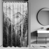 Forest Small Shower Curtain Stand Up 48"W x 72"L (Pack of 1) Black and White gallery