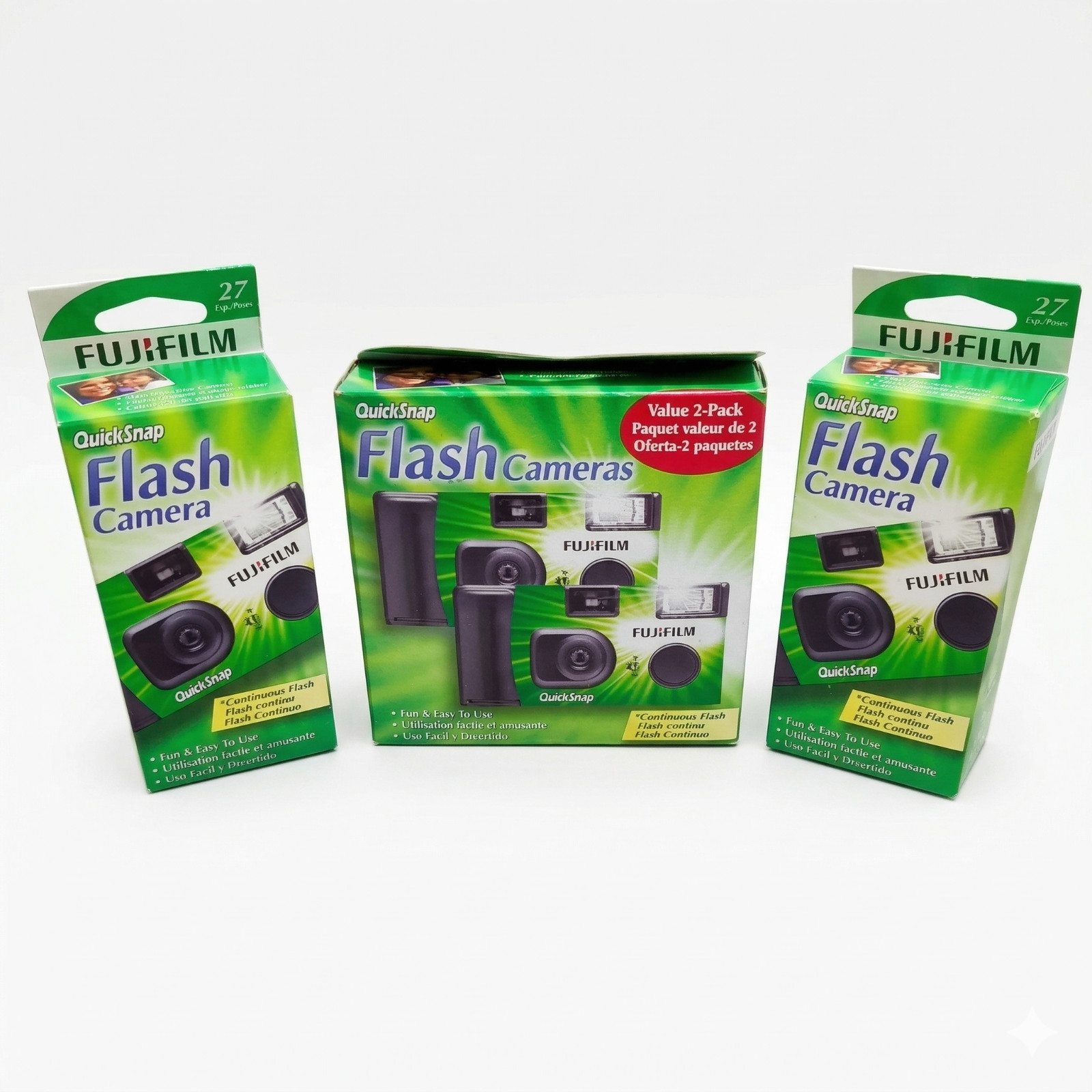 Fujifilm QuickSnap Flash 27 Exp Disposable Camera Lot of 4 Expired 2018 NIB gallery