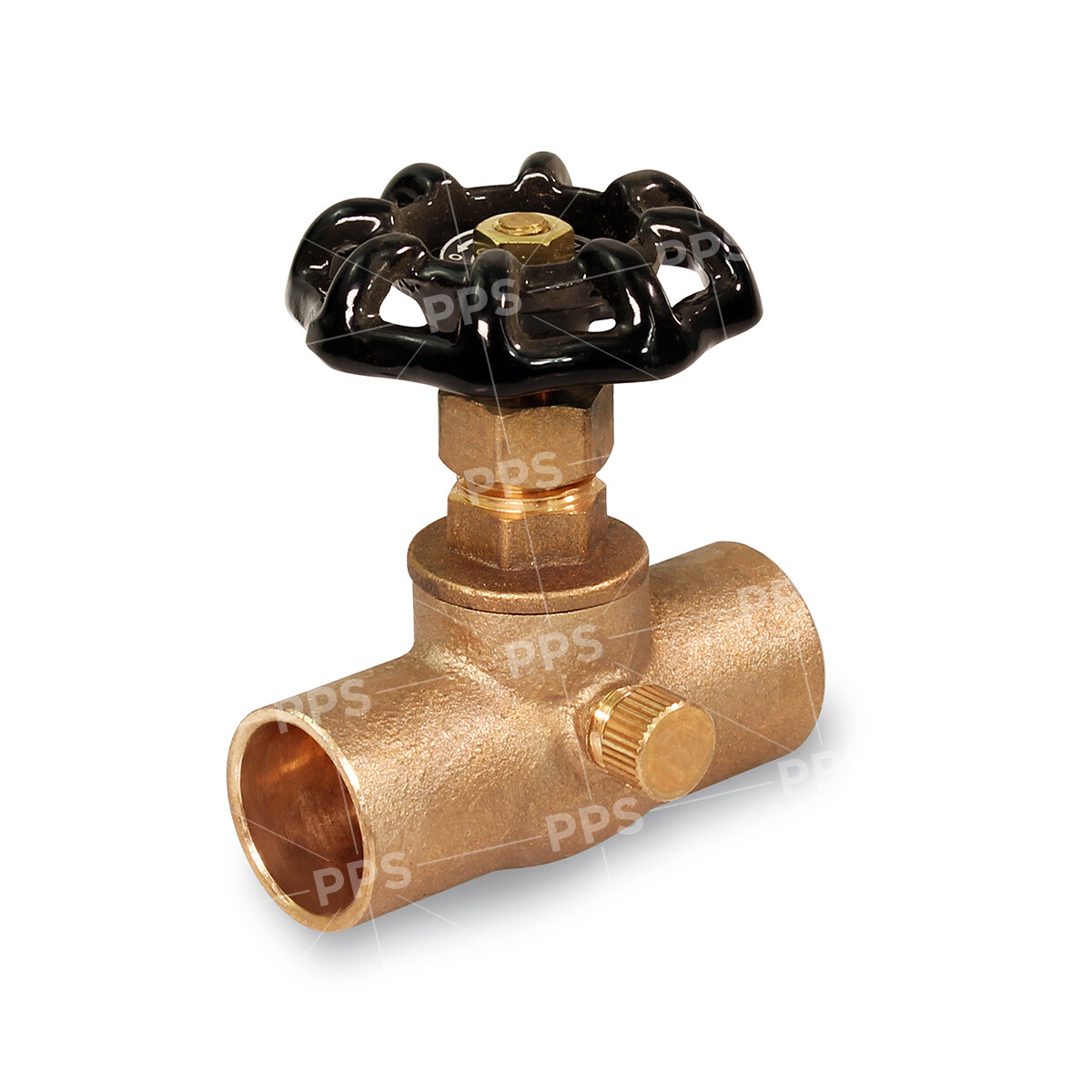 Midline Valve Stop Valve with Drain Lead Free, Sweat Connections, Brass gallery